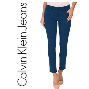 CALVIN KLEIN Slim Fit Skinny Jeans Stretch Splendor Royal Blue Size 10
